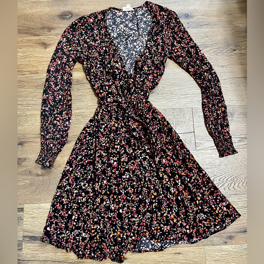 Seraphine maternity Black Floral Wrap Dress